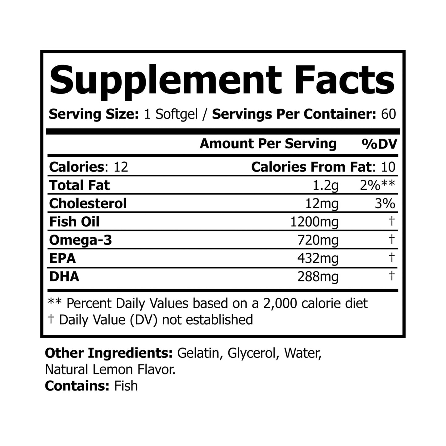 Omega-3 Fish Oil Supplement - 60 Softgels for Enhanced Recovery and Overall Health