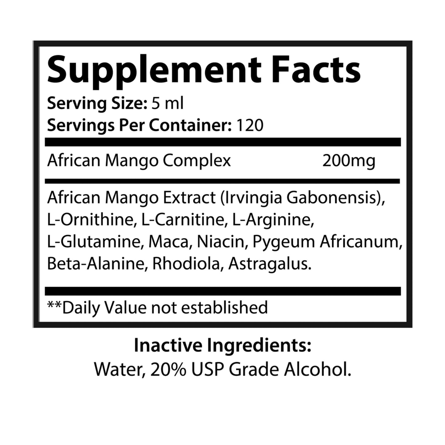 Premium African Mango Drops Supplement - 60ml (2 fl. oz) for Enhanced Exercise Performance