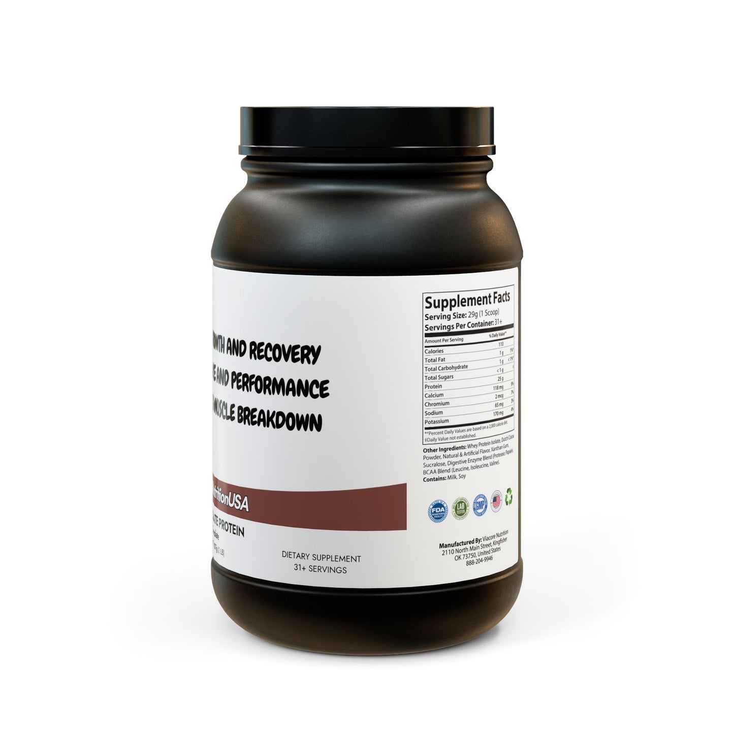 Whey Isolate Protein Supplement (907g, 2lb)