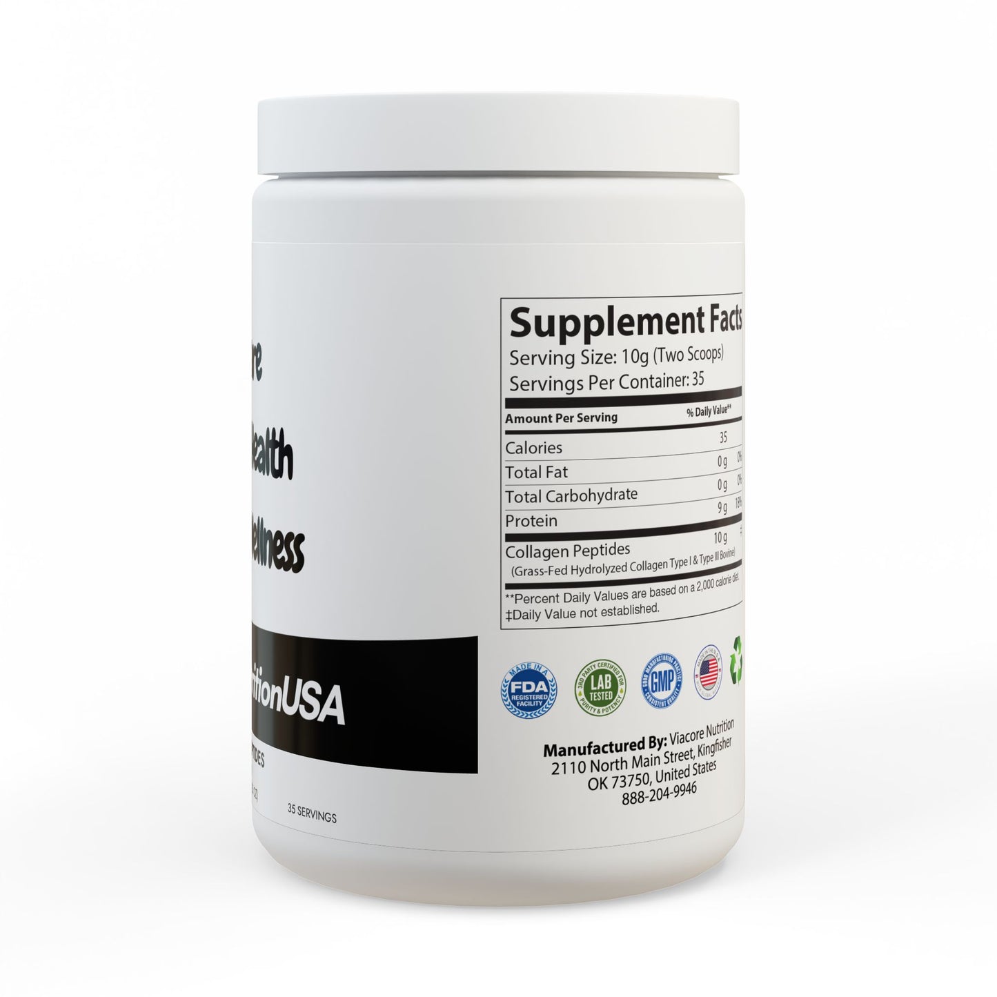 Premium Collagen Peptides Type I & III Supplement - 350g (12.3oz) for Skin Hydration and Joint Support