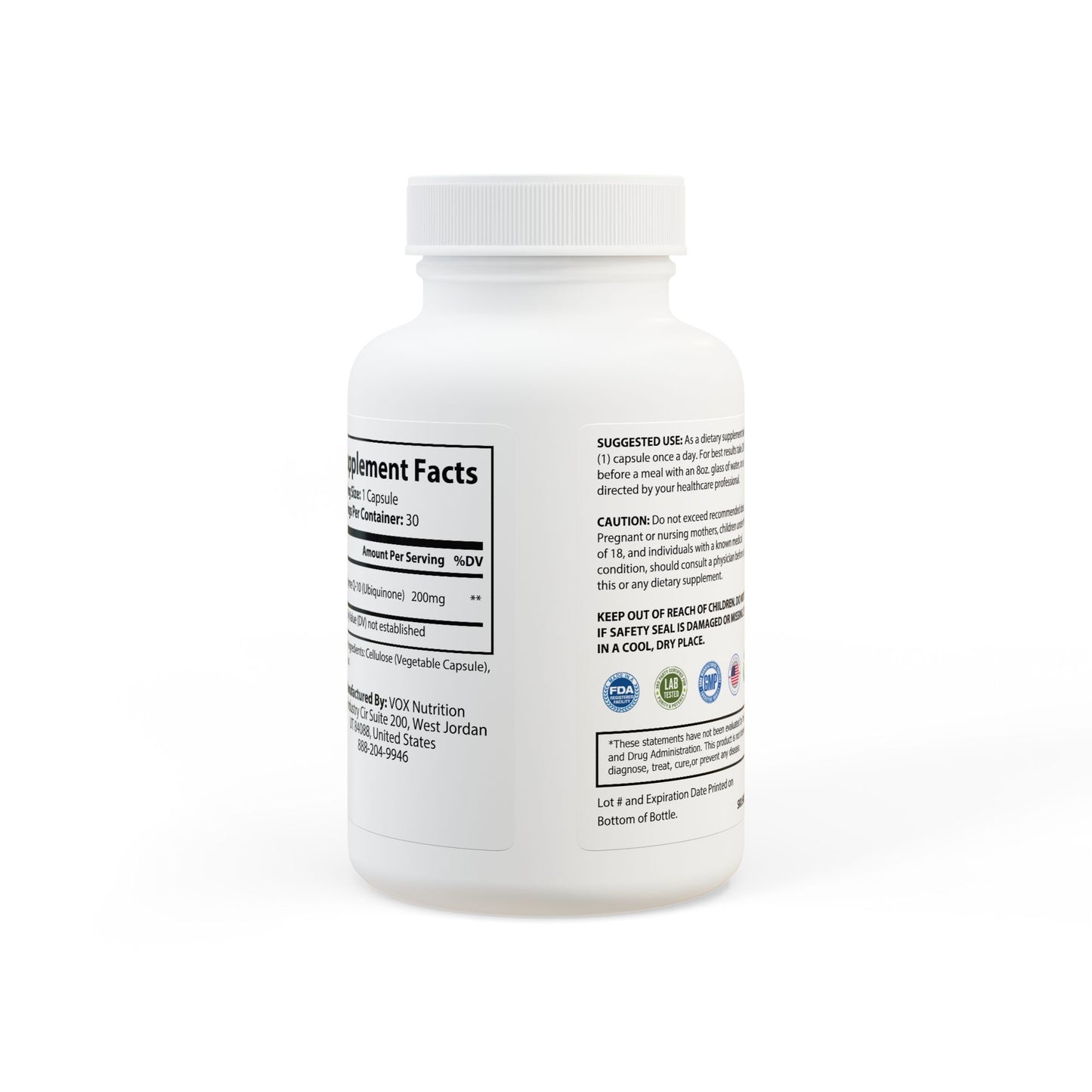 CoQ10 (Ubiquinone) Supplement - 30 Capsules for Antioxidant Support