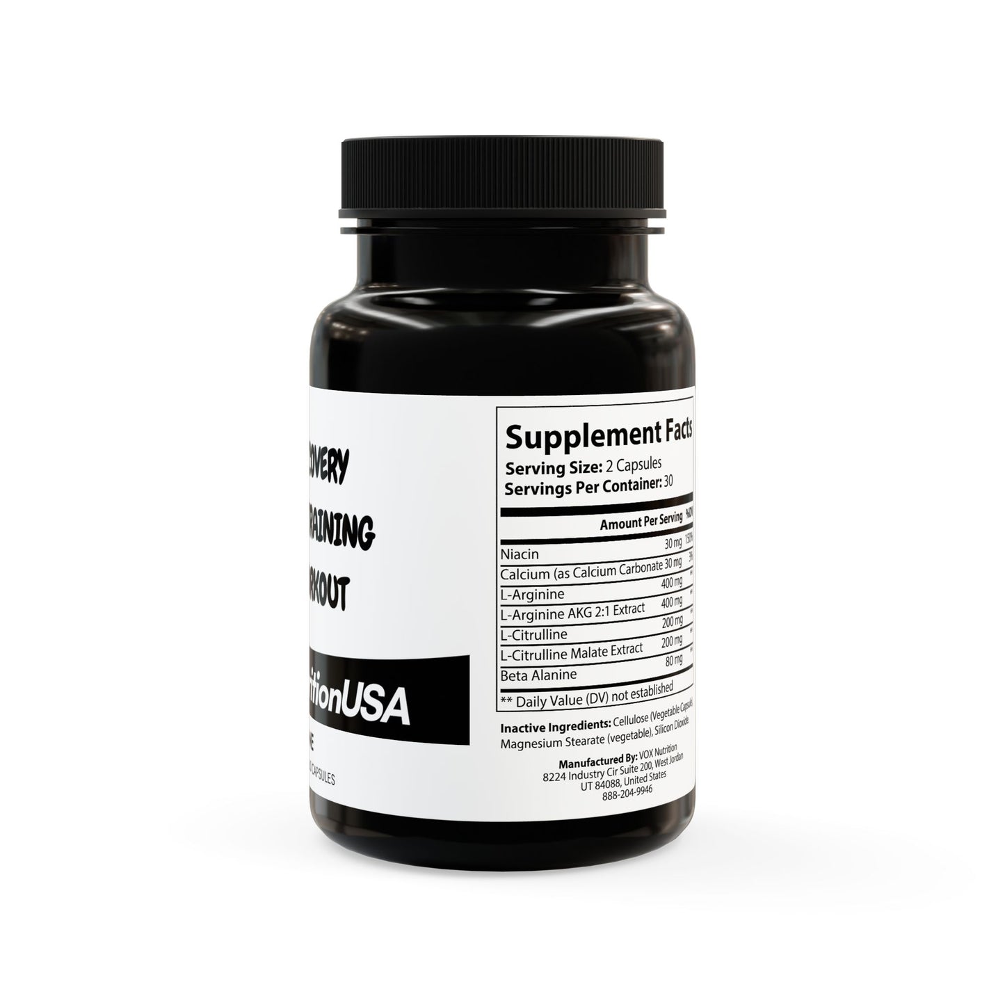 L-Arginine Supplement - 60 Capsules for Enhanced Exercise Performance and Recovery
