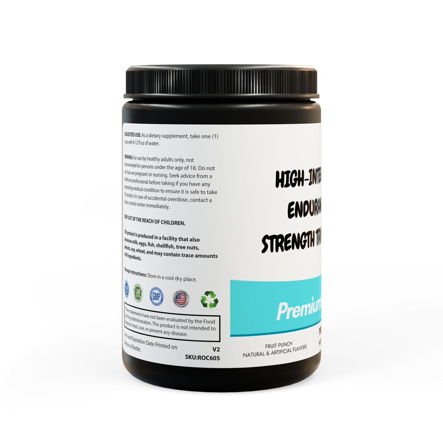 Premium Pre-Workout Supplement - Fruit Punch Flavor (204g, 7.1oz) for Enhanced Exercise Performance