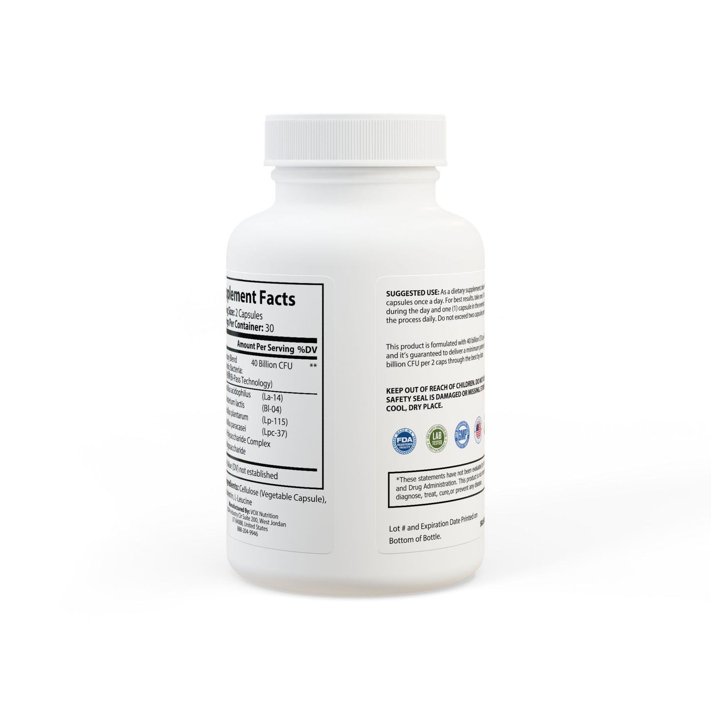 Probiotics Supplement - 60 Capsules for Digestive Health and Athletic Performance