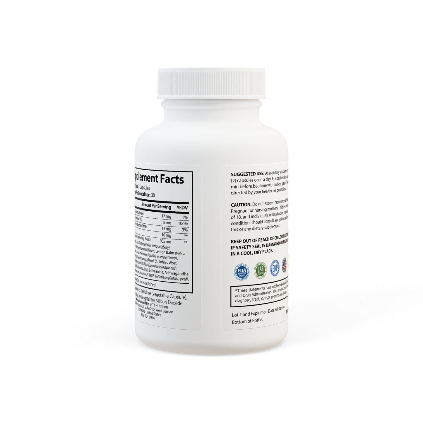 Advanced Sleep Support Supplement - 60 Capsules for Optimal Rest and Recover