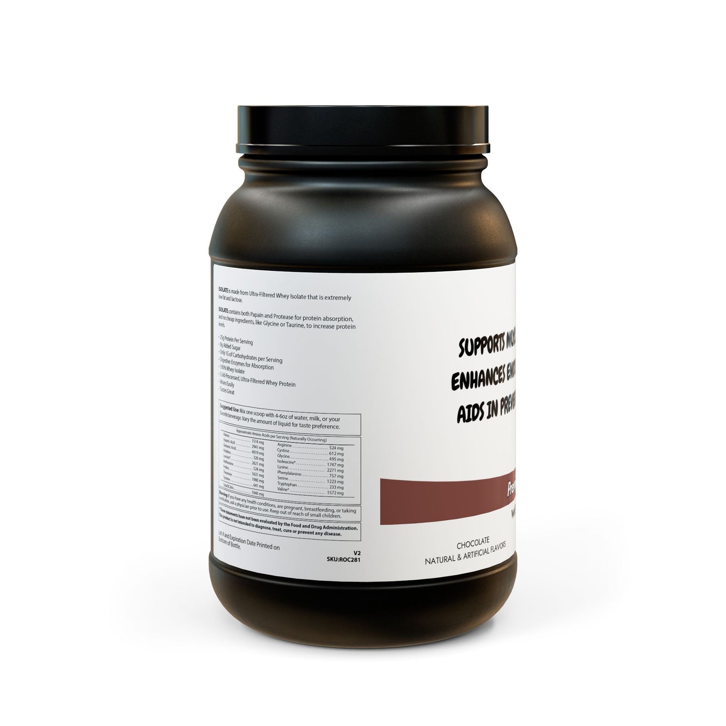 Whey Isolate Protein Supplement (907g, 2lb)