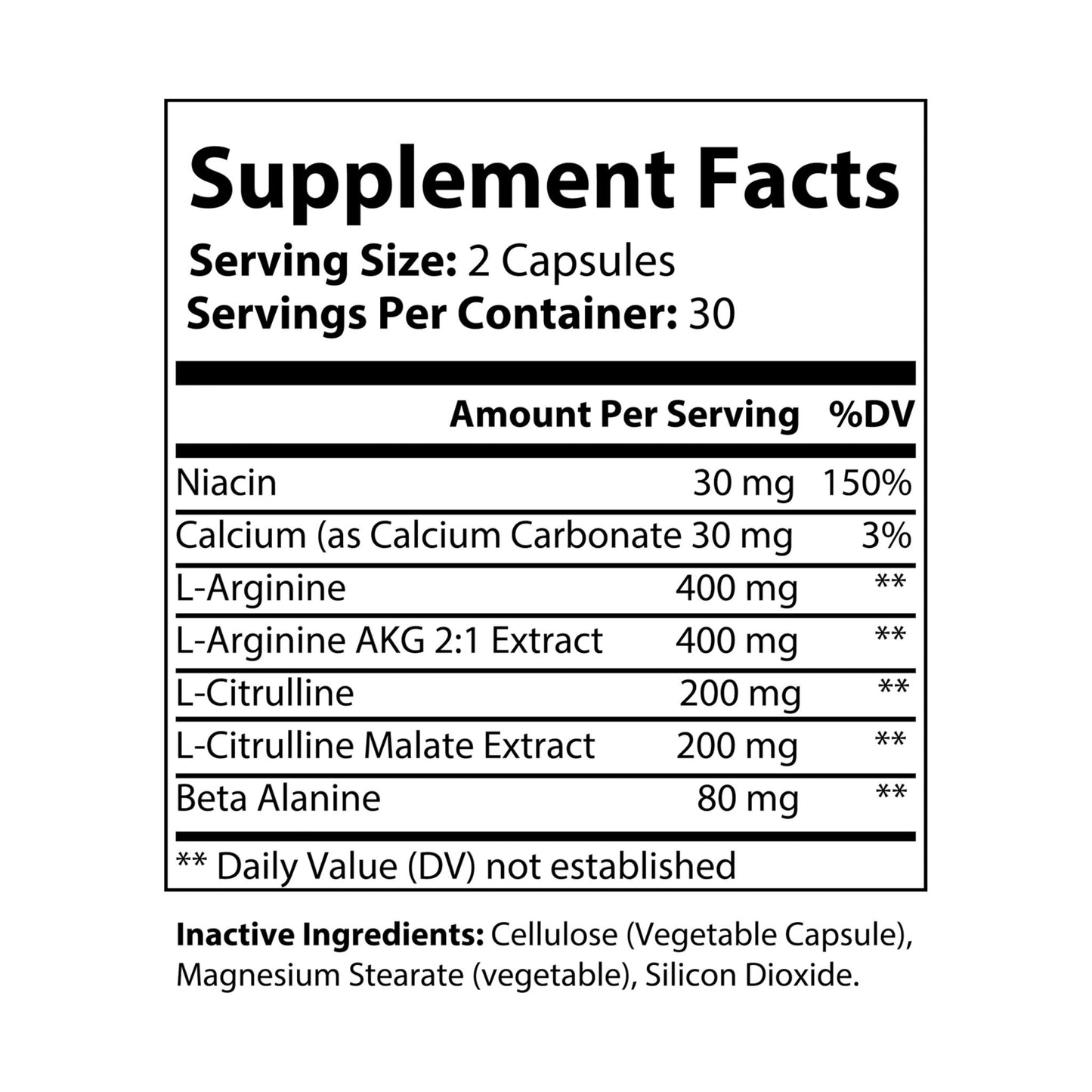 L-Arginine Supplement - 60 Capsules for Enhanced Exercise Performance and Recovery
