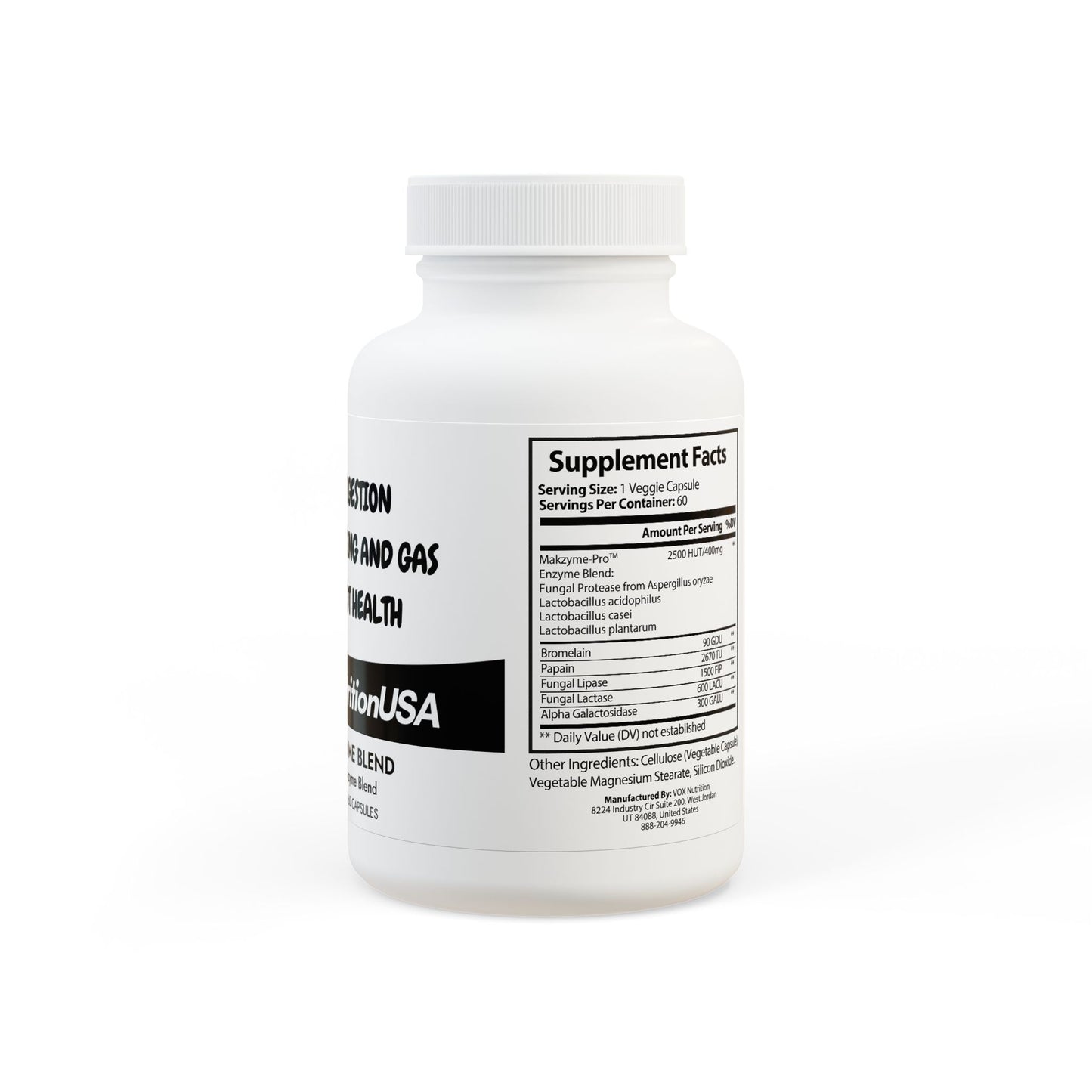 Premium Digestive Enzyme Blend Supplement - 60 Capsules for Optimal Digestion
