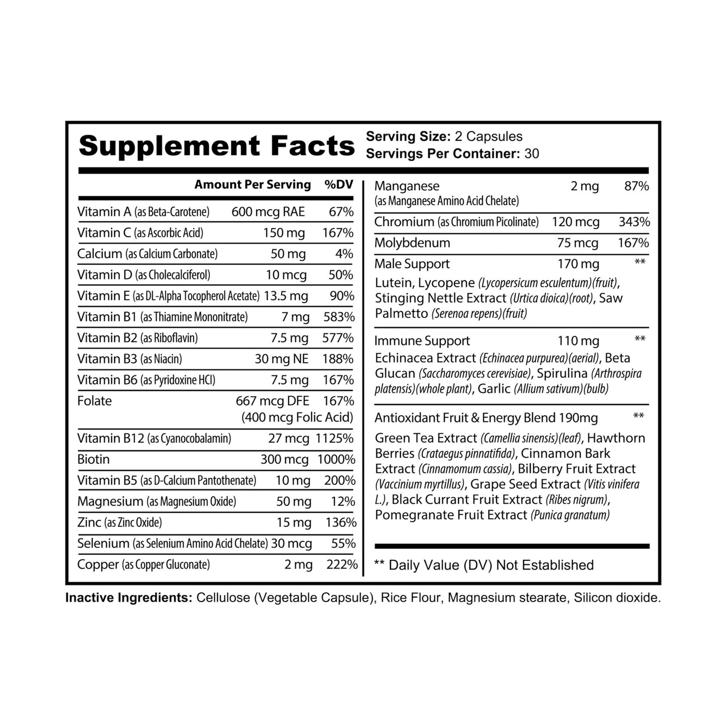 Premium Multivitamin for Men - 60 Capsules for Comprehensive Health Support