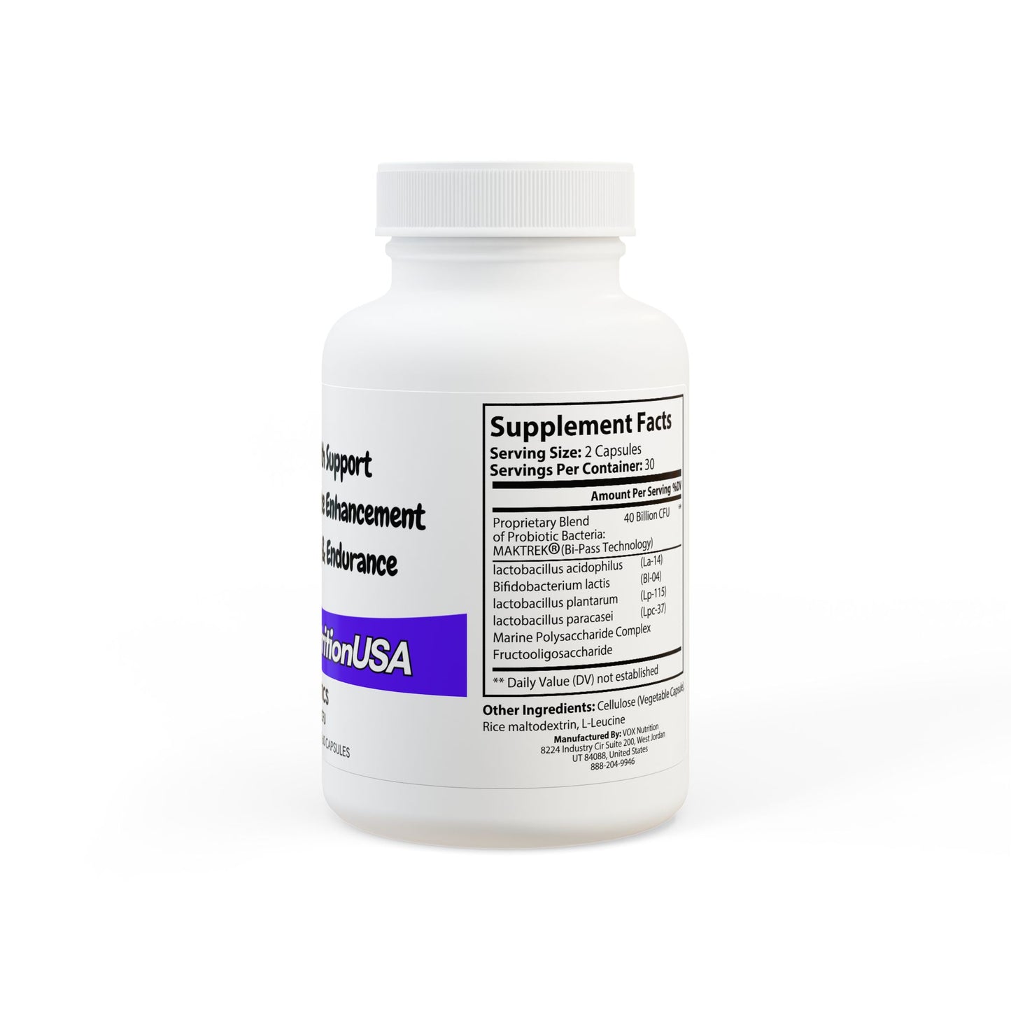 Probiotics Supplement - 60 Capsules for Digestive Health and Athletic Performance
