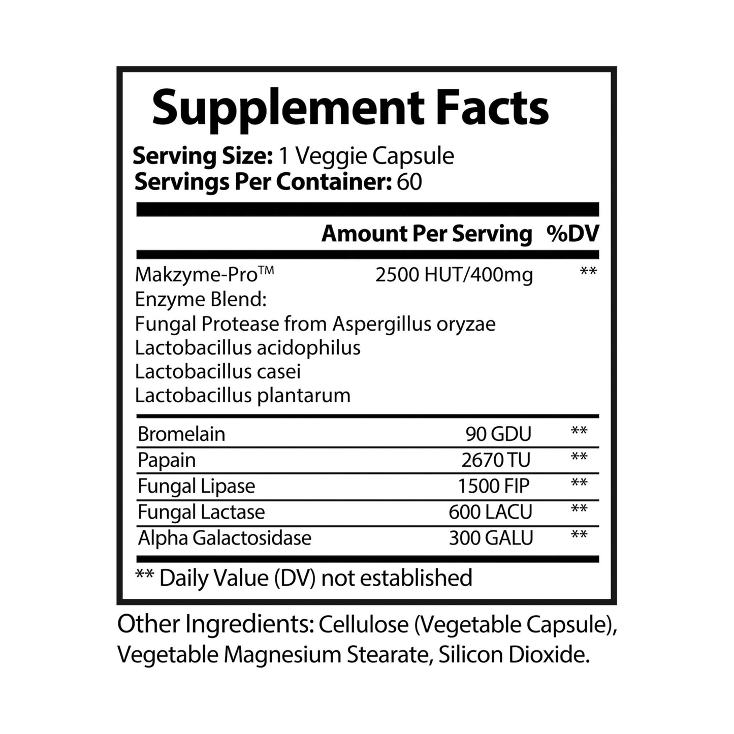 Premium Digestive Enzyme Blend Supplement - 60 Capsules for Optimal Digestion