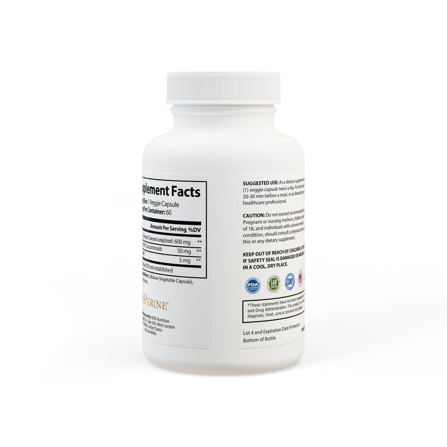 Premium Turmeric with BioPerine® for Antioxidant Support and Recovery