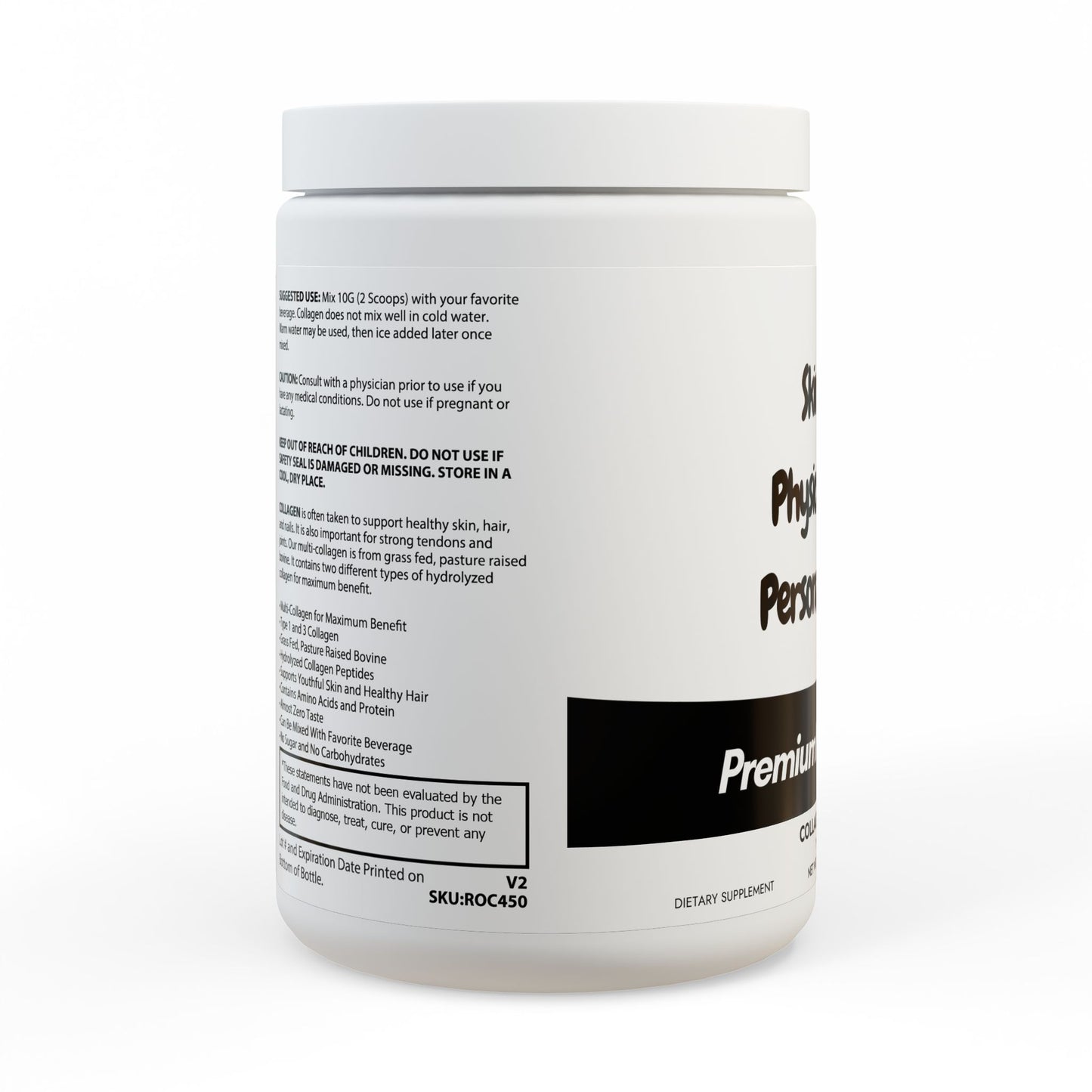 Premium Collagen Peptides Type I & III Supplement - 350g (12.3oz) for Skin Hydration and Joint Support
